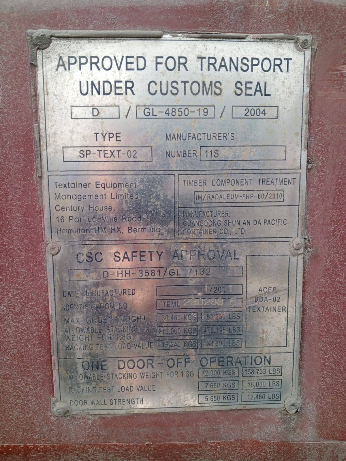 Морской контейнер TEMU2302685